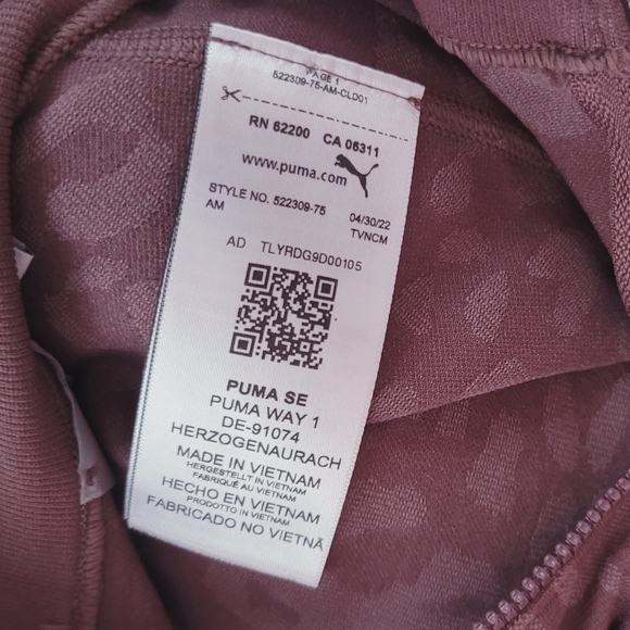 Puma Mauve Animal Print Long Sleeve Top - Picture 4 of 11